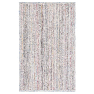 Abstract Hand-Woven Area Rug, 8 x 10 Ft in Red and Ivory