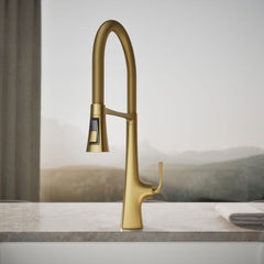 Kohler Graze Single-Handle Semi-Professional Kitchen Sink Faucet With 24-5/16-In Spout in Gold | product photo