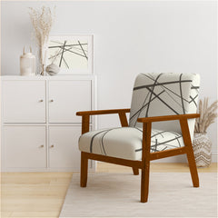 Accent Armchair, Black Velvet with Brown Wood Legs