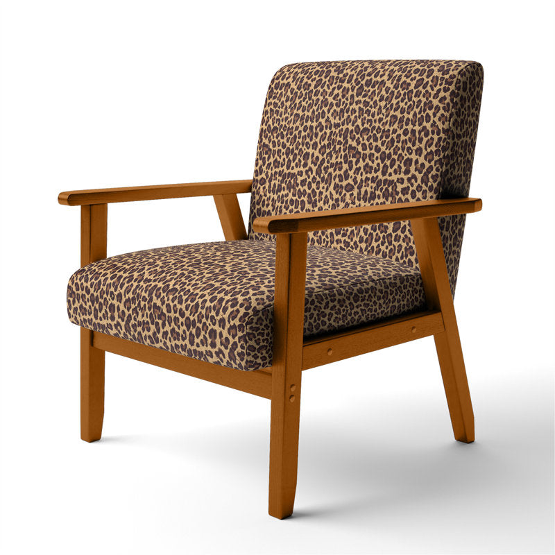 Accent Armchair in Brown Animal Print Velvet