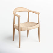 Accent Armchair in Natural Teak with Natural Woven Rattan Seat