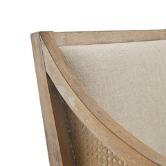 Accent Armchair in Polyester with Cane Arms and Solid Wood Frame
