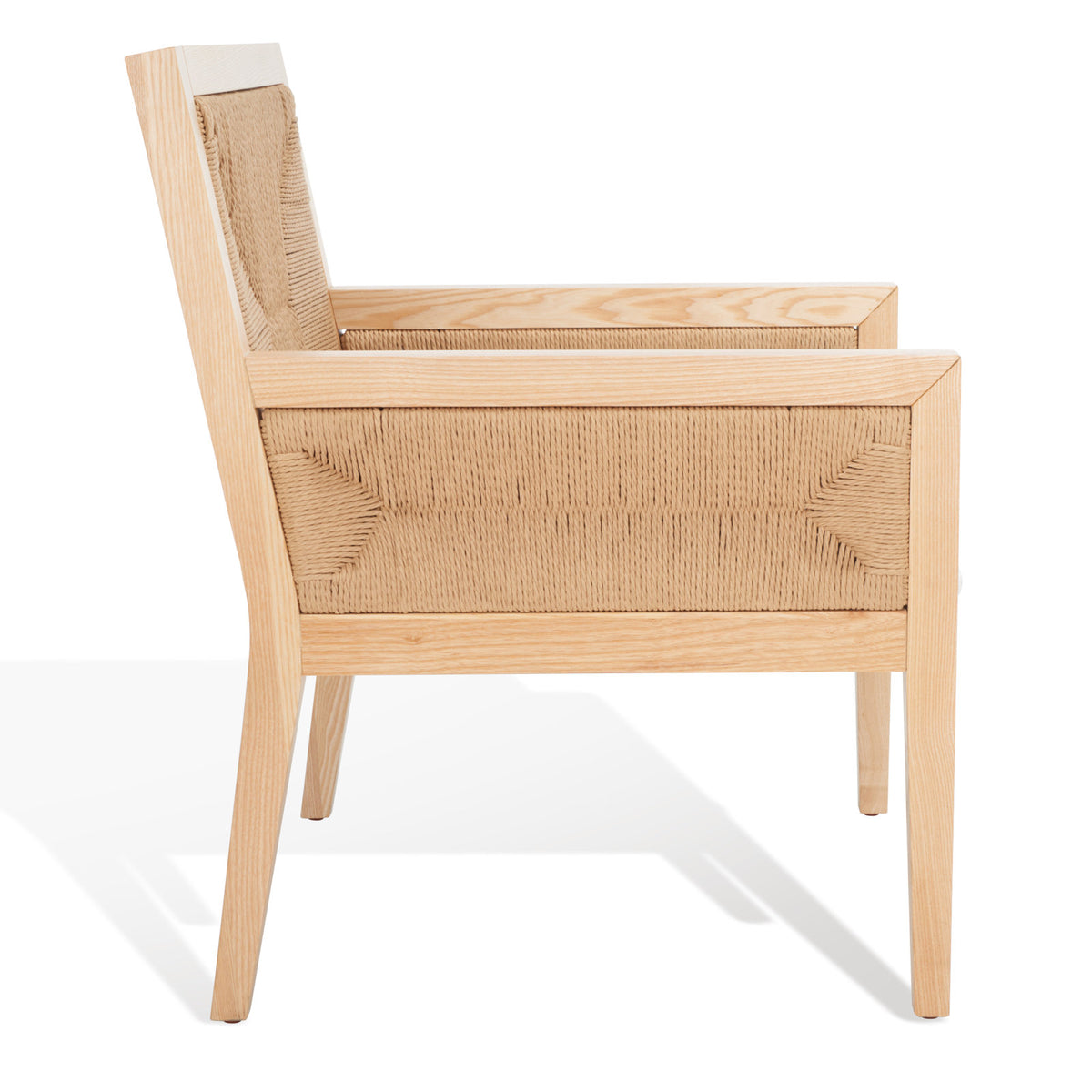 Accent Armchair, Natural Linen with Solid Wood Frame
