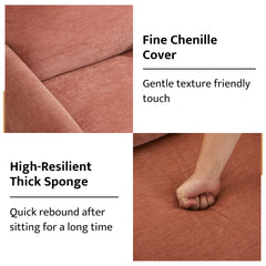 Accent Armchair, Pink Chenille with Solid Wood Frame