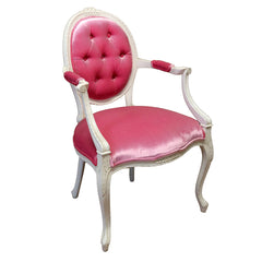 Accent Armchair, Pink Polyester with Beech Wood Frame