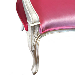 Accent Armchair, Pink Polyester with Beech Wood Frame