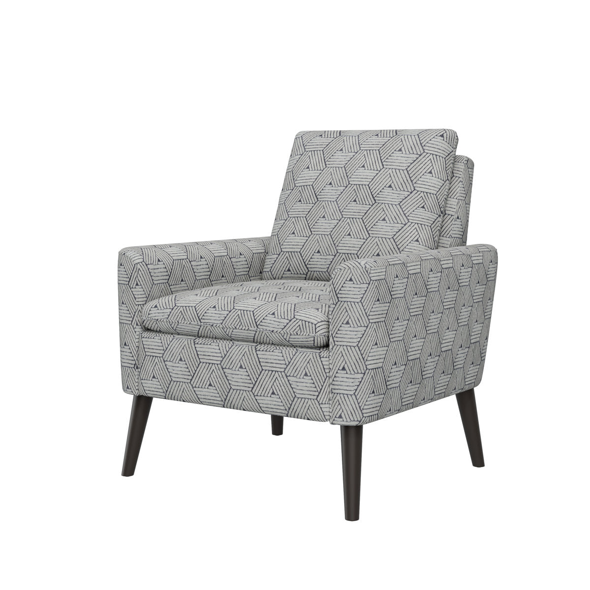 Accent Armchair, Polyester Upholstery with Dark Espresso Wood Legs