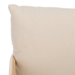 Accent Armchair, Rattan Frame with White Cotton Blend Upholstery