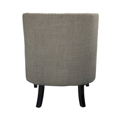 Accent Armchair, Taupe Polyester with Black Finish Legs