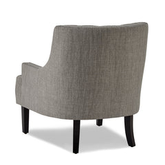 Accent Armchair, Taupe Polyester with Black Finish Legs