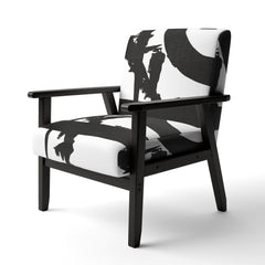 Accent Armchair, Velvet in White and Black with Black Legs