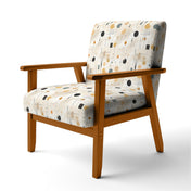 Accent Armchair with Geometric Velvet Upholstery and Black Legs