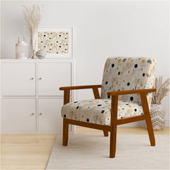 Accent Armchair with Geometric Velvet Upholstery and Black Legs