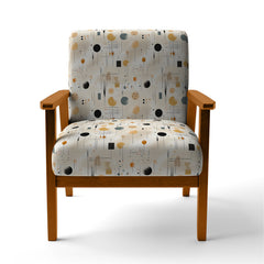 Accent Armchair with Geometric Velvet Upholstery and Black Legs