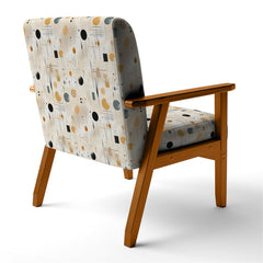 Accent Armchair with Geometric Velvet Upholstery and Black Legs