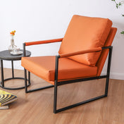 Accent Armchair with Metal Frame in Orange