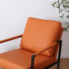 Accent Armchair with Metal Frame in Orange