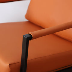 Accent Armchair with Metal Frame in Orange