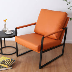 Accent Armchair with Metal Frame in Orange