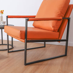 Accent Armchair with Metal Frame in Orange