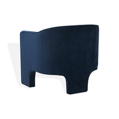 Accent Armchair with Navy Velvet Upholstery and Tripod Base