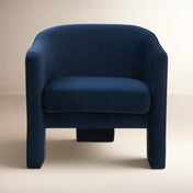 Accent Armchair with Navy Velvet Upholstery and Tripod Base