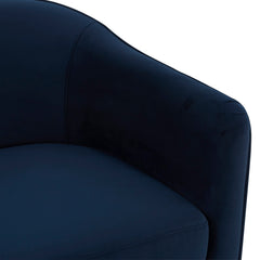 Accent Armchair with Navy Velvet Upholstery and Tripod Base