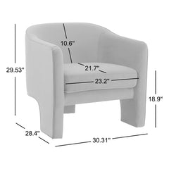 Accent Armchair with Navy Velvet Upholstery and Tripod Base
