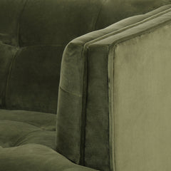 Accent Armchair with Olive Polyester Blend Upholstery and Gray Wood Legs
