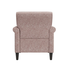 Accent Armchair with Pink Chenille Upholstery and Espresso Wood Legs