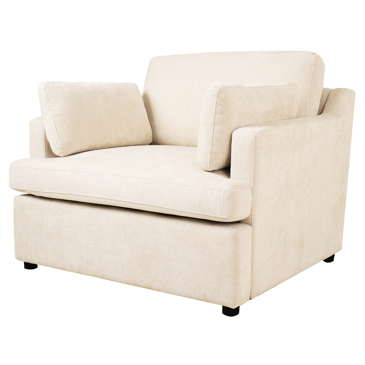 Accent Armchair with Polyester Upholstery and Square Arms
