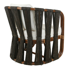 Accent Armchair with Rattan Frame and Polyester Upholstery