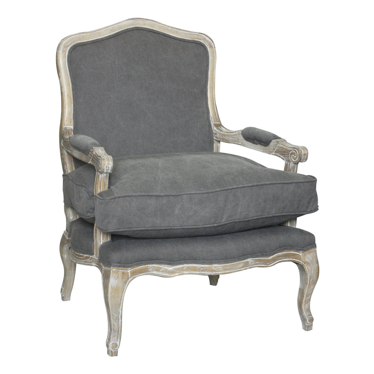 Accent Armchair with Solid Wood Frame and Polyester Blend Upholstery