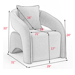 Accent Armchair with Velvet Upholstery in Navy