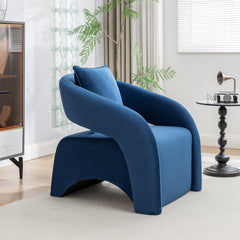 Accent Armchair with Velvet Upholstery in Navy