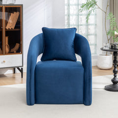 Accent Armchair with Velvet Upholstery in Navy
