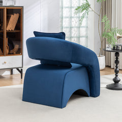 Accent Armchair with Velvet Upholstery in Navy