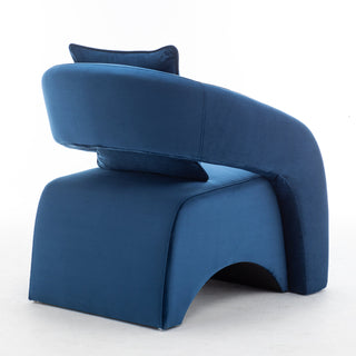 Accent Armchair with Velvet Upholstery in Navy