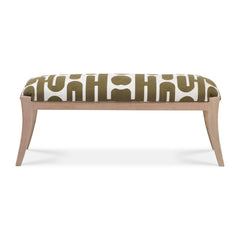 Accent Bench with Rattan Wrap and Natural Legs