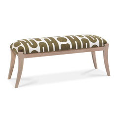 Accent Bench with Rattan Wrap and Natural Legs