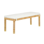 Accent Bench with Rattan Wrap and Natural Legs