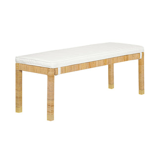 Accent Bench with Rattan Wrap and Natural Legs