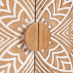 Accent Cabinet, 2 Doors, Solid and Engineered Wood in Light Wash Brown