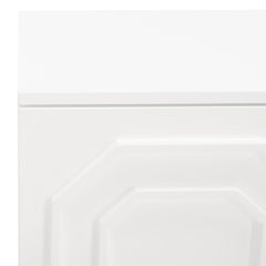 Accent Cabinet, 2 Doors, White Wood with Iron Hardware