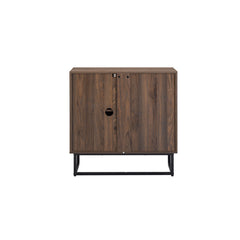 Accent Cabinet, 31 in Wide, Brown Top with Black Base