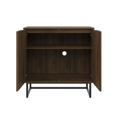 Accent Cabinet, 31 in Wide, Brown Top with Black Base
