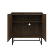 Accent Cabinet, 31 in Wide, Brown Top with Black Base