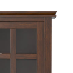 Accent Cabinet, 38 in Wide Solid Wood with Tempered Glass Doors