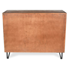 Accent Cabinet, 39.25 in Wide, Brown Solid Wood with Drawer and Shelves