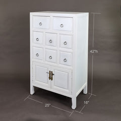 Accent Cabinet, 8 Drawers, Solid Wood, White